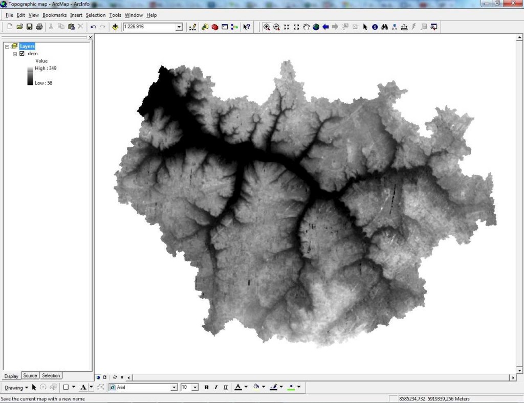 How To Make A Simple Topographic Map In Arcgis 9 3 1 Part 1