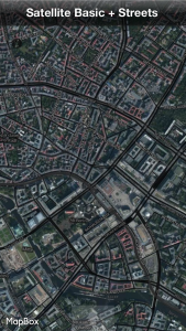 Hybrid-Layer mit Straßennamen @MapBox Earth. Leider ohne Transparenz