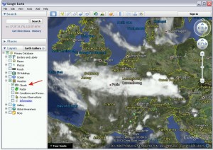 The real-time cloud layer in Google Earth