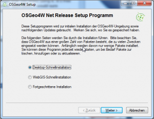 Express Desktop Install on OSGEO4W Installer