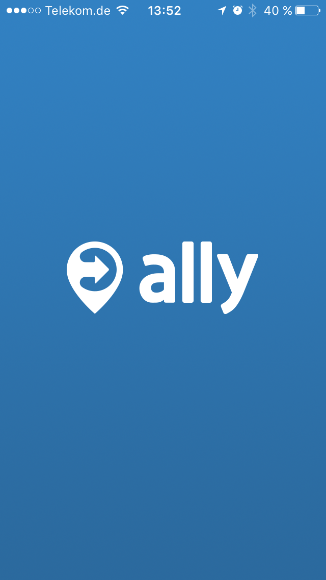 ally welcome screen