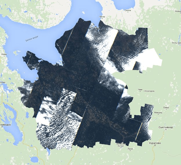 composite of Landsat 5 snaps for August of 2011