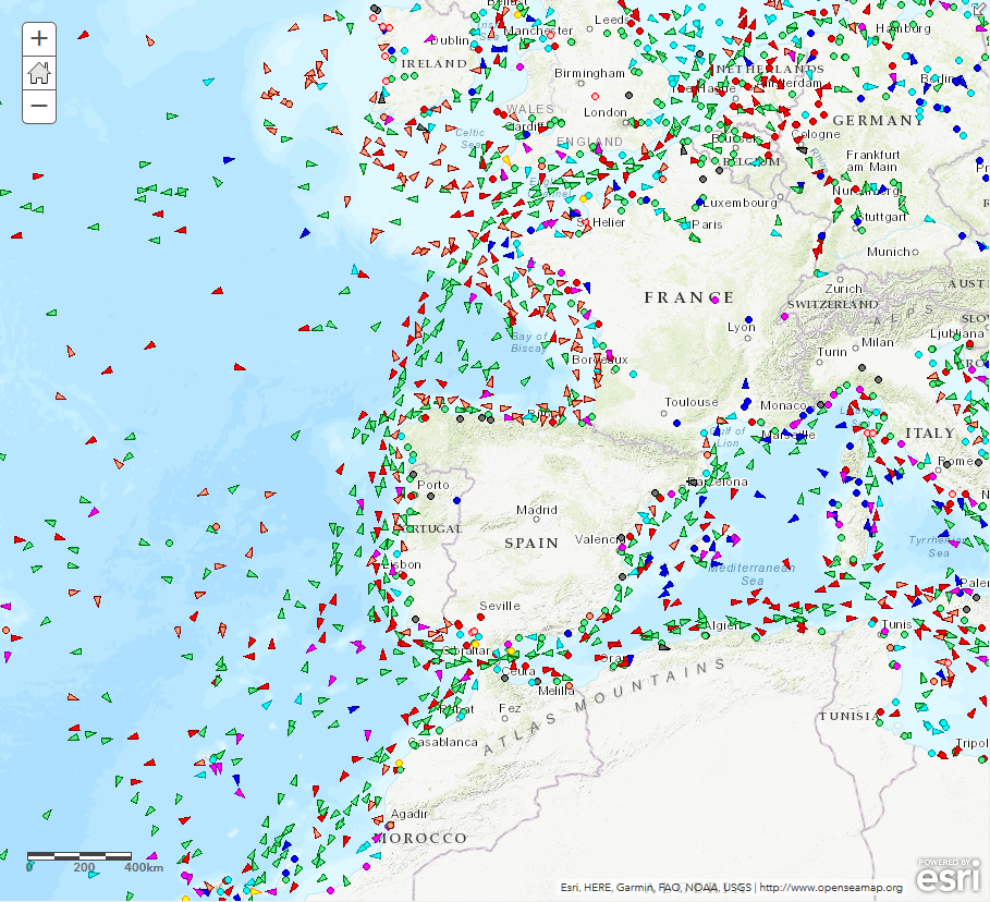 Vessels in the Atlantic